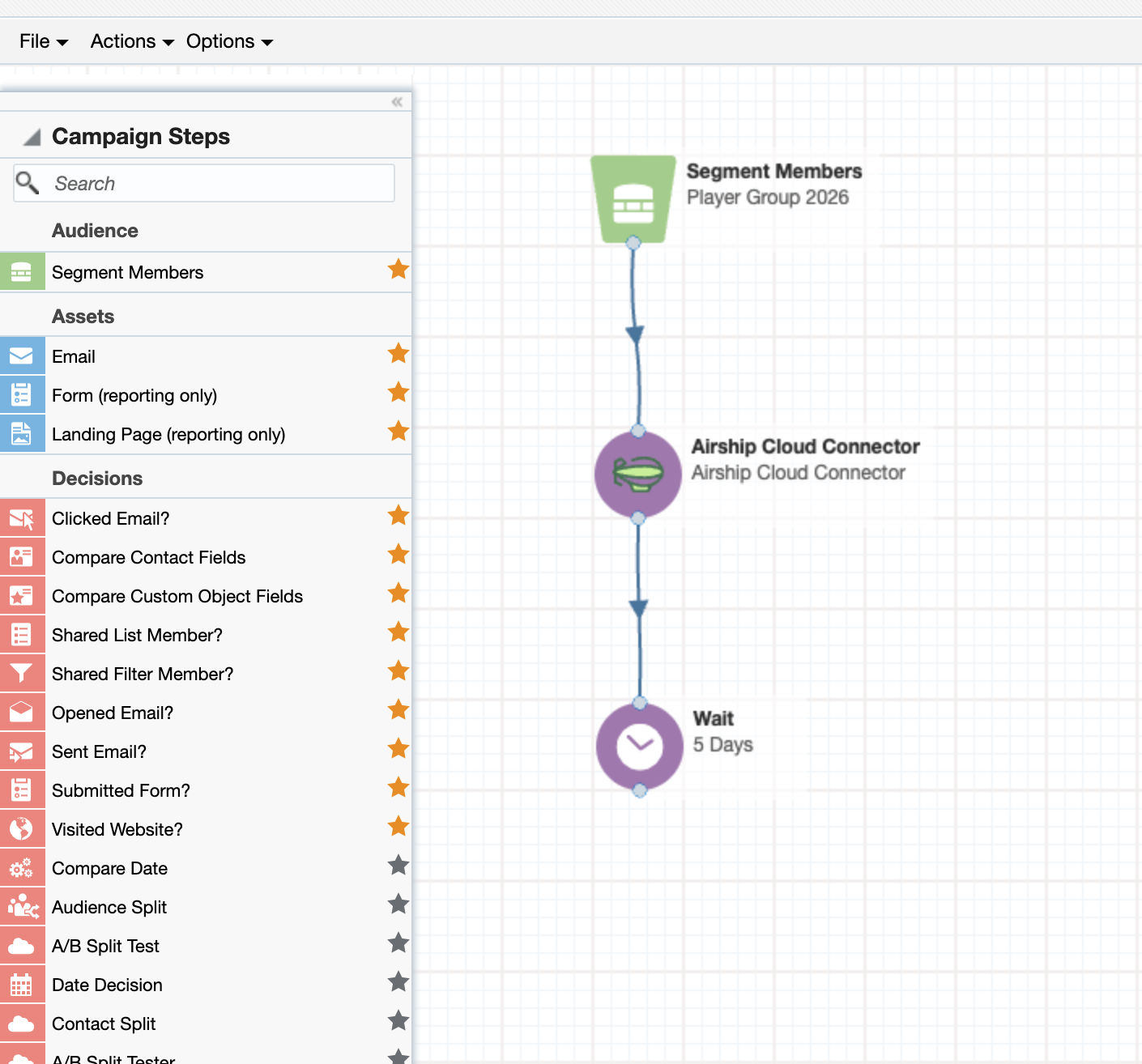 Airship step in Eloqua campaign canvas
