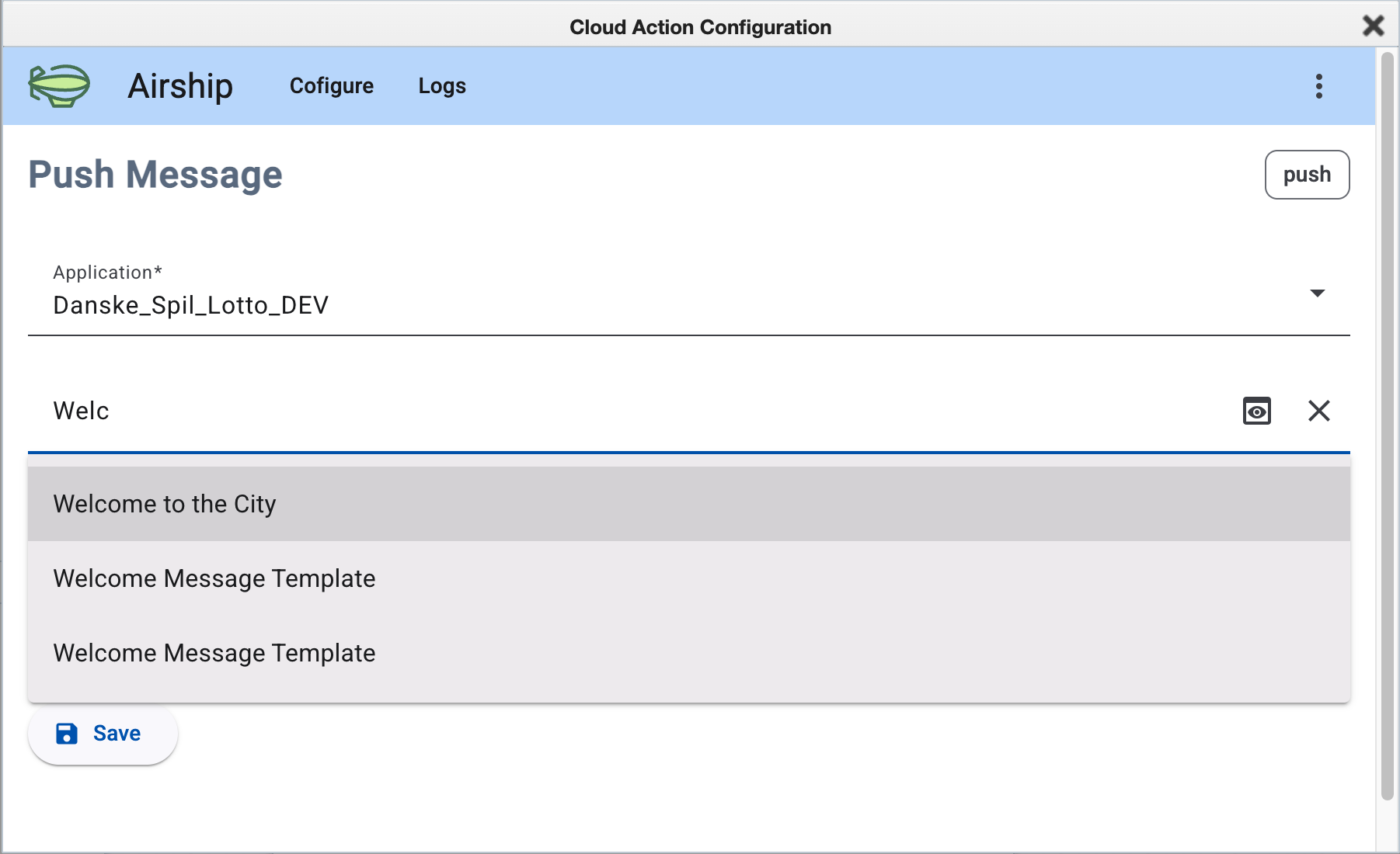 Template autocomplete